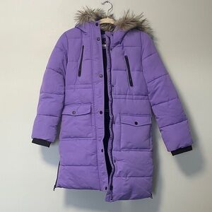 George Girls' Long Sport Puffer in Purple